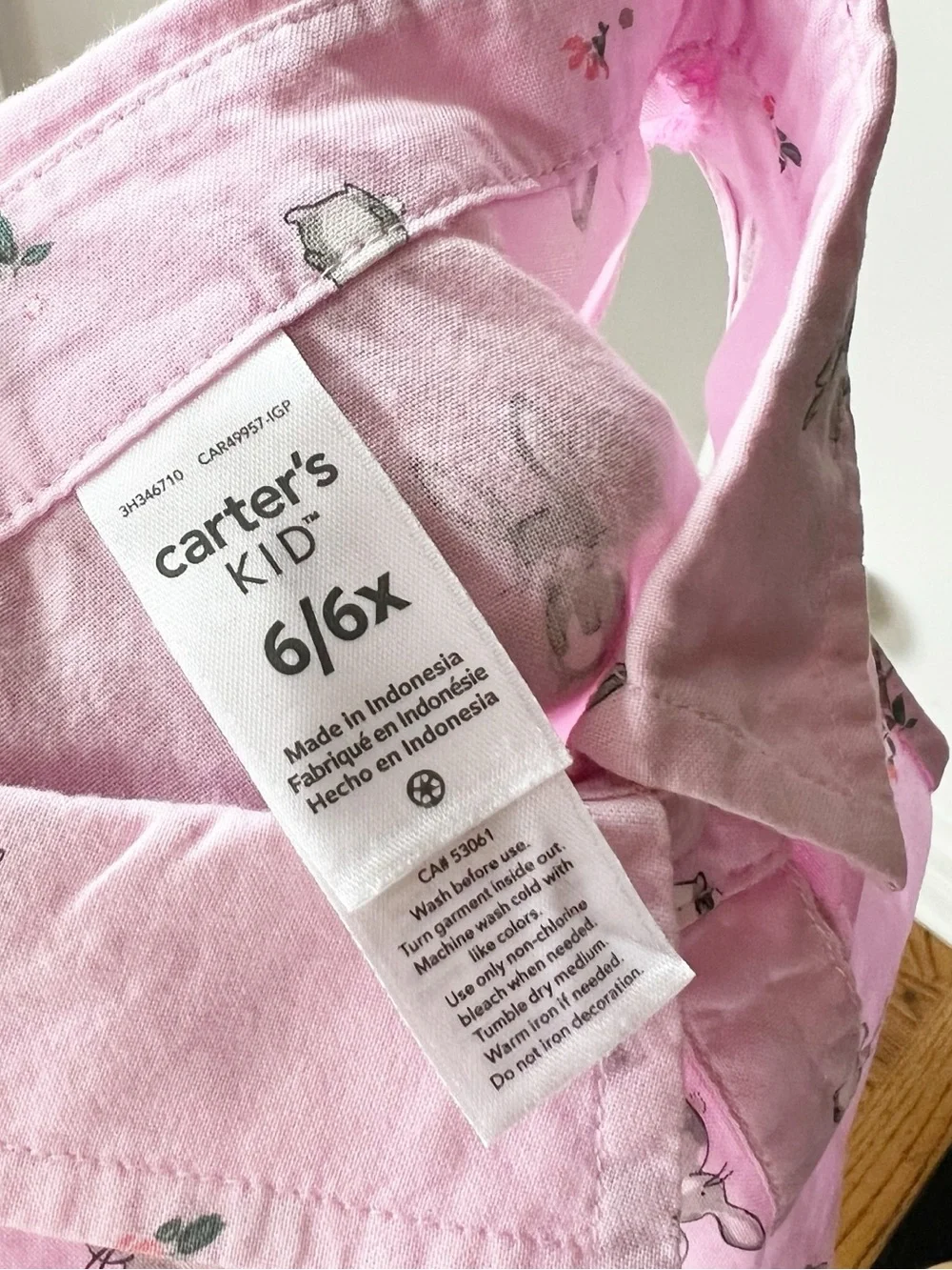 Carter’s Pink Bunny Rabbit Collared Polo Dress | Size 6
